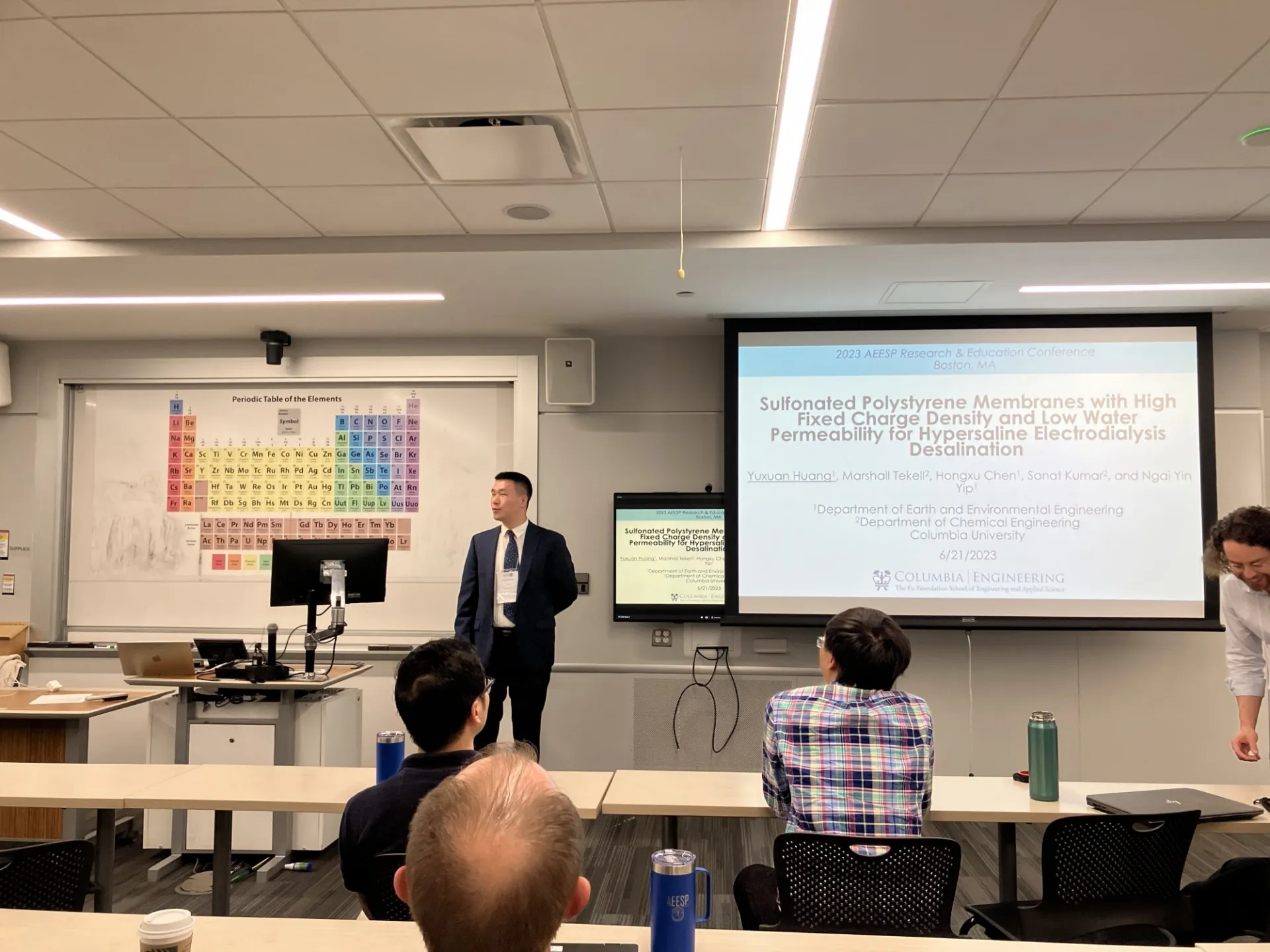 Yuxuan giving his oral presentation at the AEESP 2023