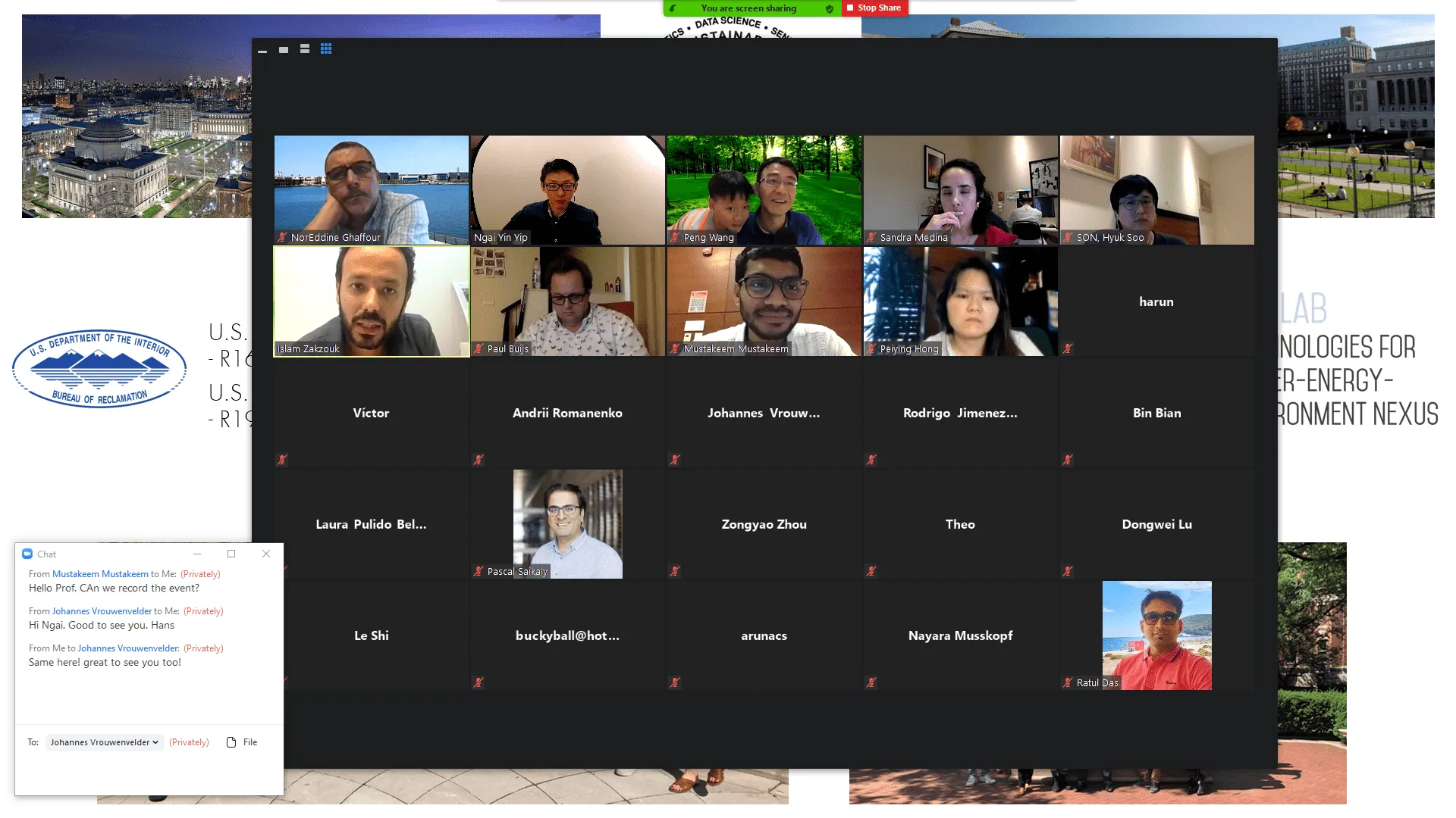 Screenshot of the online talk