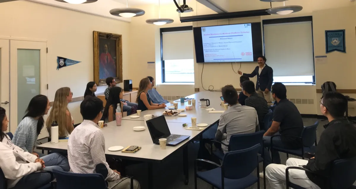 Professor Khayet giving his research talk