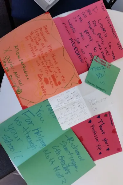 Thank you cards from the middle school students!